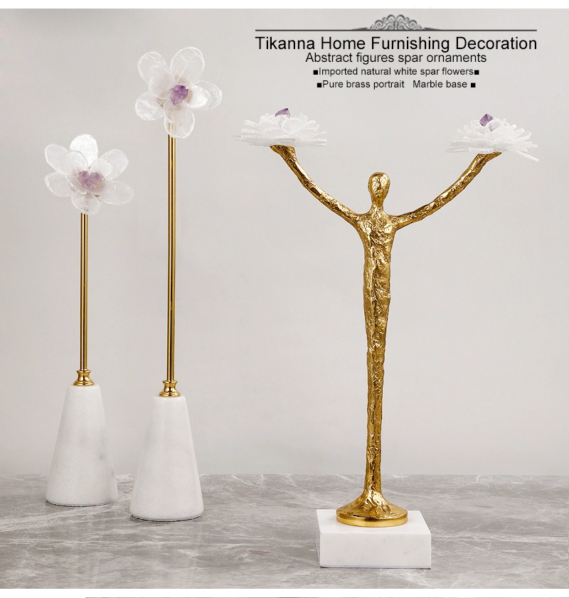 Luxury Light Decoration Interior House Brass Figurines Decor Character Abstract Home Furnishings
