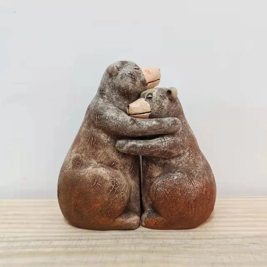 Garden Lanscape Animal Couple Embracing Statue