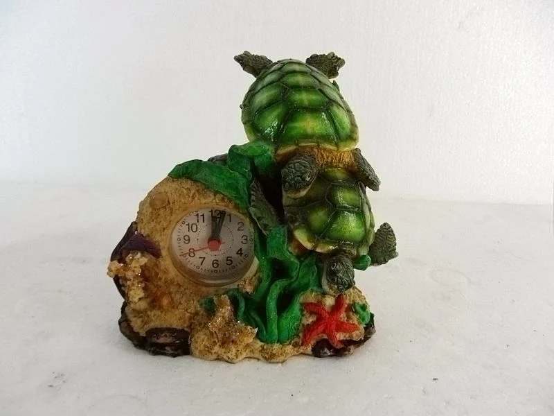 Creative Clock Resin Turtle Craft Perfect Desk Decorative Ornament