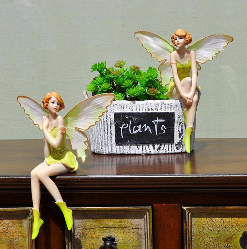 Custom Resin Toy Angels Girl Sculpture Flower Fairy Statue