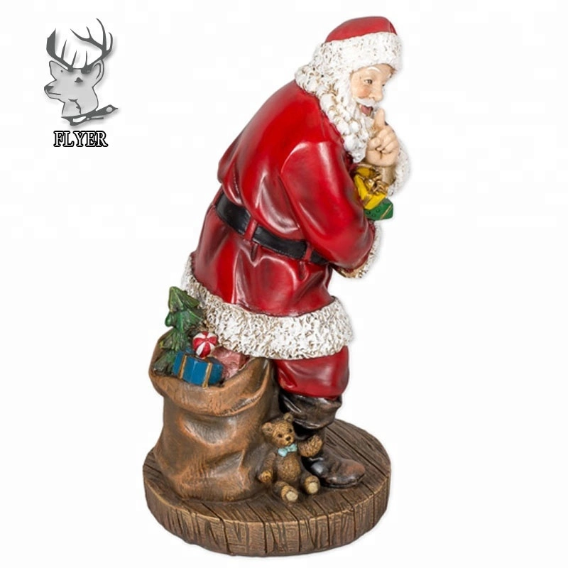 Wholesale Large Fiberglass Christmas Santa Claus Resin Indoor Outdoor Decorative Statue Sculpture for Sale