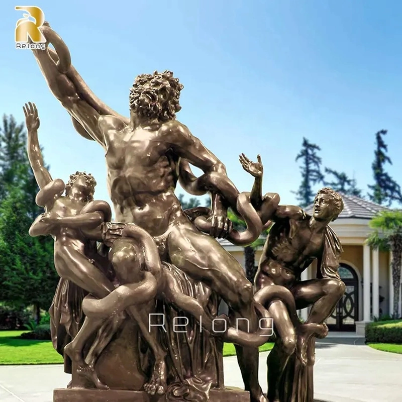 Popular Antique Outdoor &amp; Indoor Brass Art Ornament Sculpture Bronze Laocoon and His Sons Statues for Sale