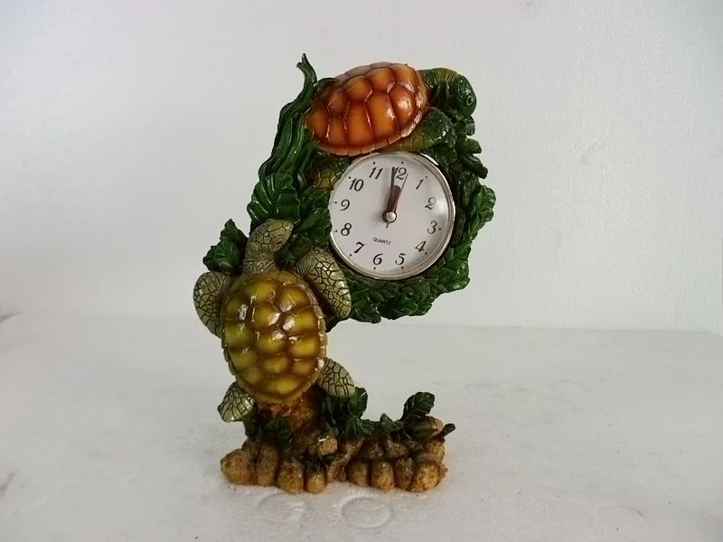 Creative Clock Resin Turtle Craft Perfect Desk Decorative Ornament