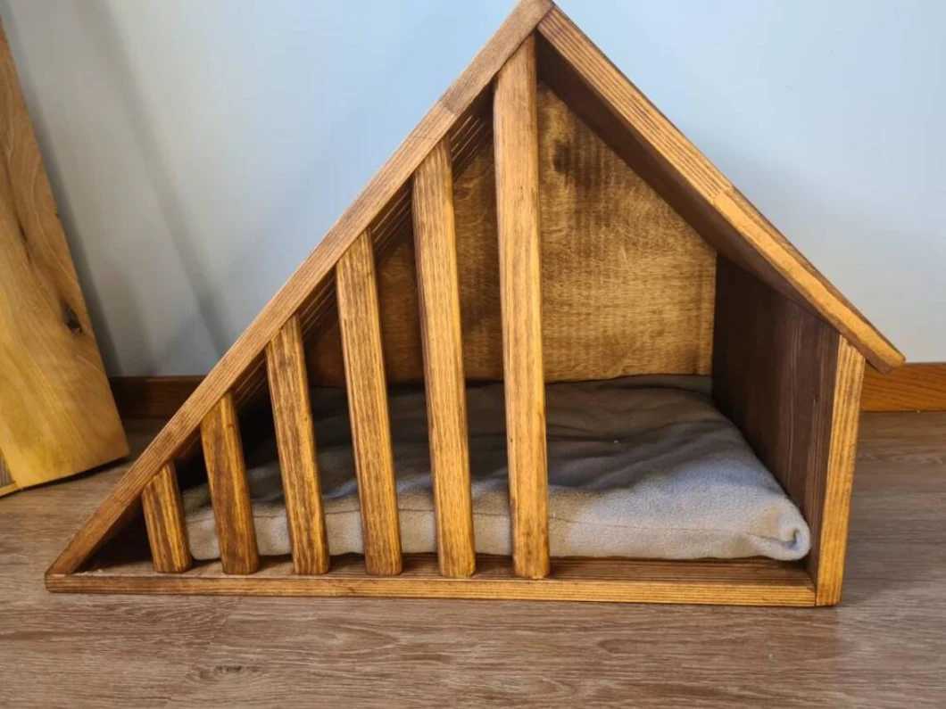 Wooden Indoor Cat Pet House with Window. Dog Cat Bed, Modern Furniture, Kennel Crate