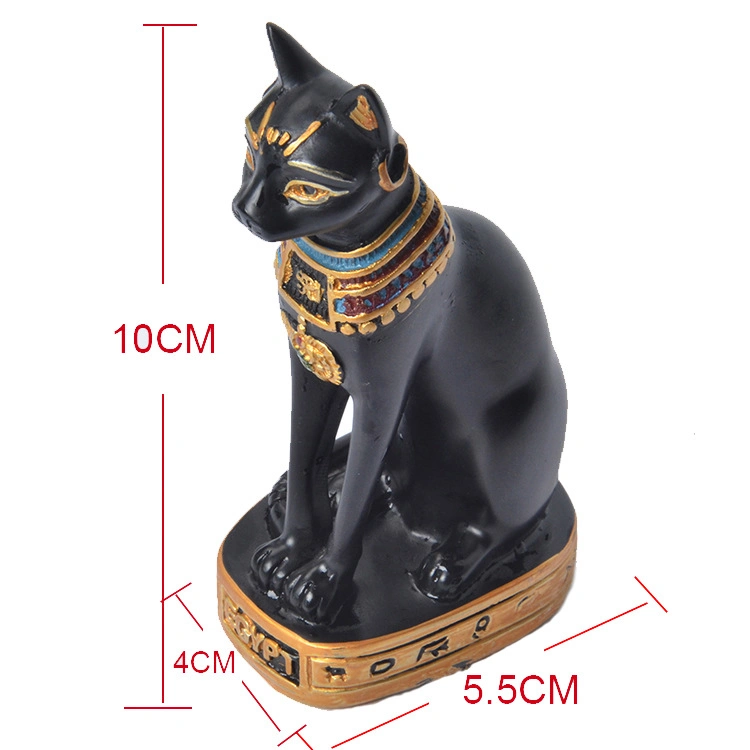 Home Office Ornaments Resin Kitten Stretching Black Cat Animal Statue Polyresin Sculpture