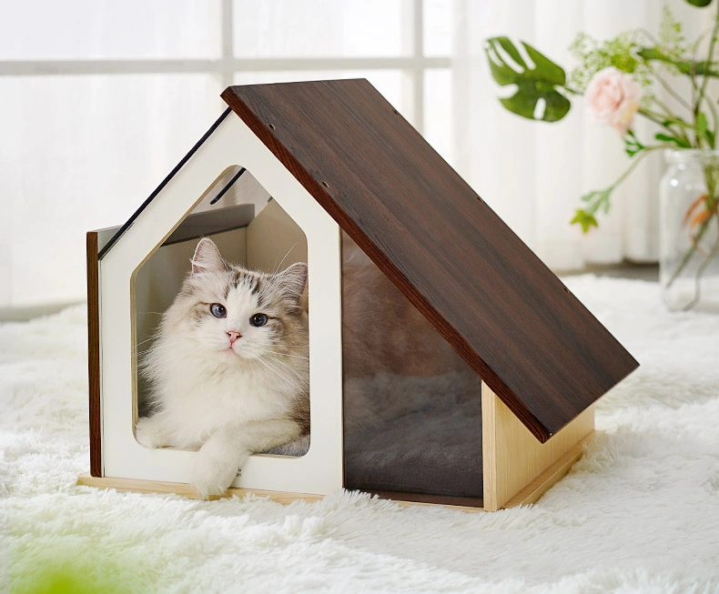 Factory Modern Animal Cage Solid Wood Opening Roof Dog House for Small Pet House