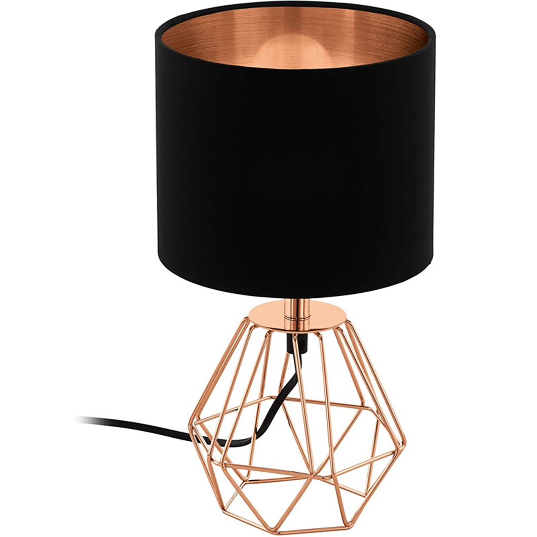 Clothshade Night Lights Rose Gold Cage Table Lamp