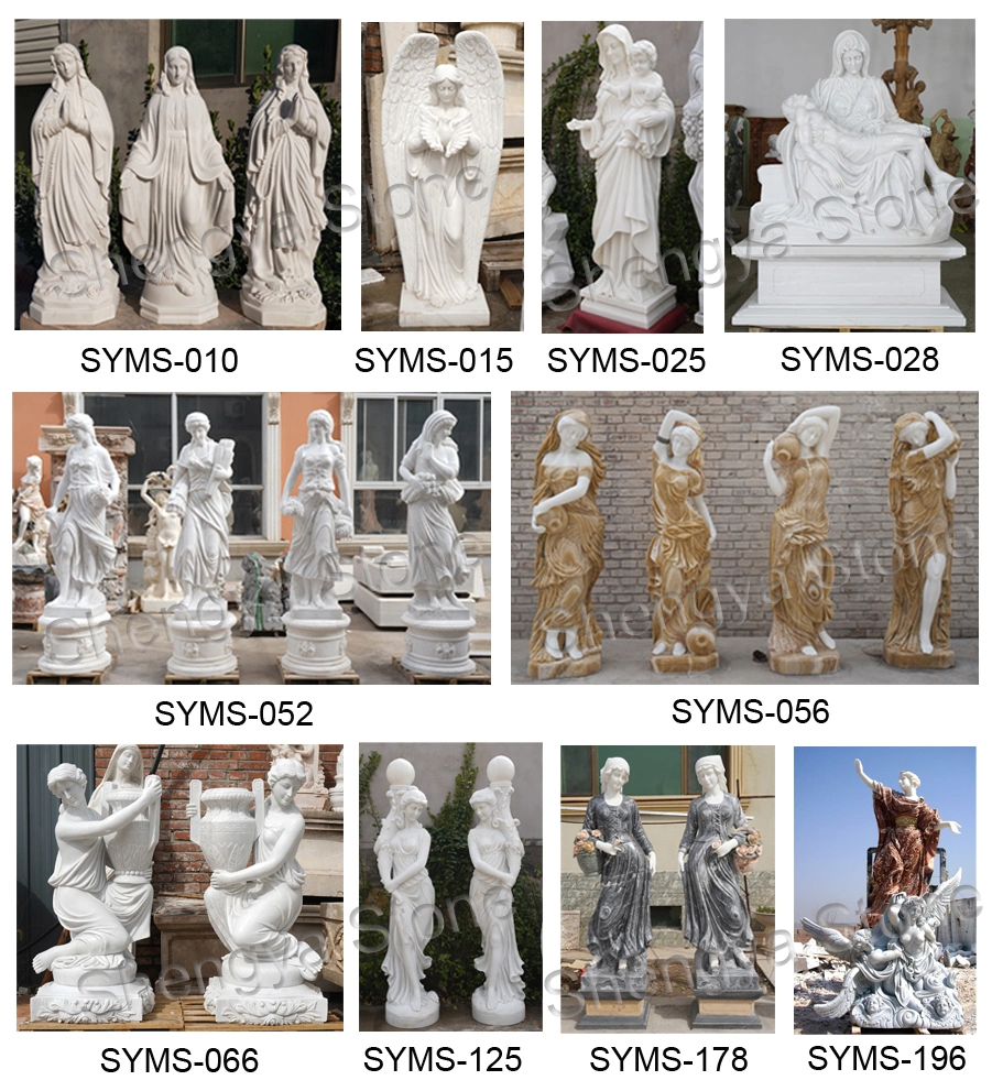 Outdoor Garden Natural Stone Hand Carved Marble Couple Dancing Sculpture Statue (SYMS-1124)