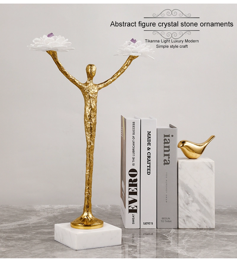 Luxury Light Decoration Interior House Brass Figurines Decor Character Abstract Home Furnishings
