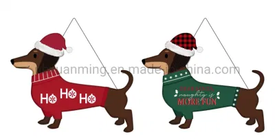 Dog Dachshund Door Wall Plaque Sign Gift Christmas Holiday Decor