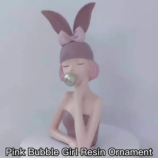 Modern Bubble Girl Character Art Statue Home Desktop Decoration Sculpture Accessories