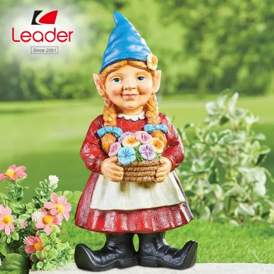 High Quality Garden Gnomes Outdoor Decorative Figurines, Garden Girl Gnome Statue