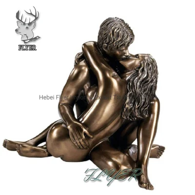 Hot Sale Life Size Home Decoration Sculpture Bronze Naked Couples Sculpture Statue Nude Lovers Kissing Statue
