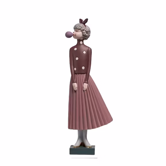 Modern Home Decor Table Art Statue Resin Blowing Bubbles Girl Decorations