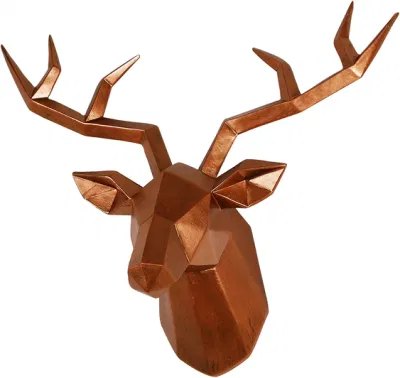 Deer Antler Wall Sculpture Faux Resin Animal Head Statue