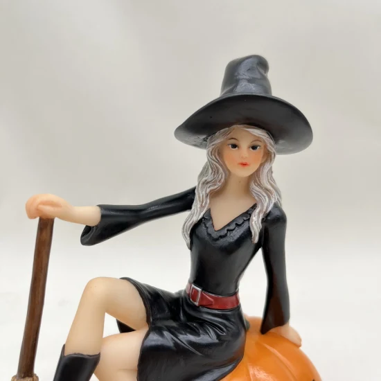 2022 New Design Factory Wholesale Lady Cat Figurine for Halloween Festival Decoration