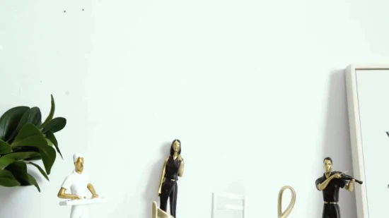 Home Decoration Accessories Modern Figurine Art Statuette Desk Ornaments Golden Musical Note Handicraft