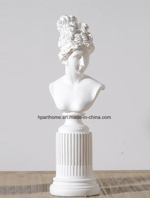 Modern Concise White Artificial Lady Polyresin Figure Figurine Furnishing